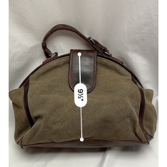 Comptoir Des Cotonniers Dandy Canvas & Leather Doctor's Bag Clam Shell Opening - Picture 6 of 12